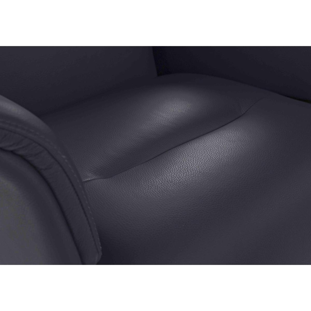 Nicoletti - Tricolour Enzo Leather Swivel Manual Recliner Chair and Stool - Torello Grigio Scuro – image 6