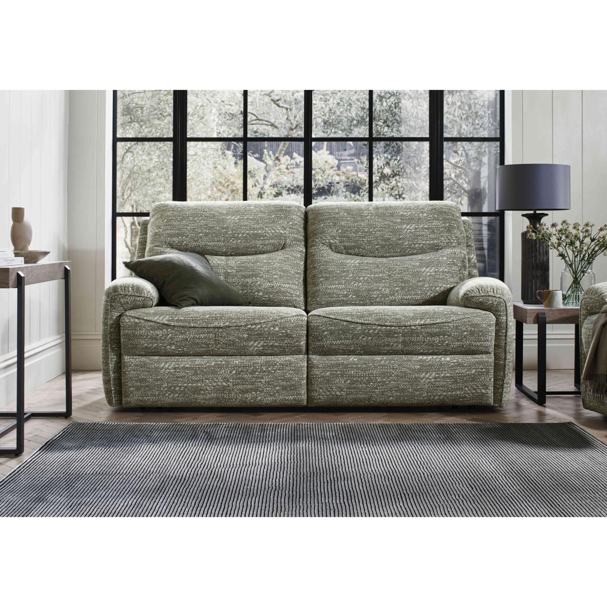 G Plan - Amesbury Fabric 3 Seater Power Recliner Sofa with Power Headrest, Power Lumbar and Heated Seats - Dapple Kingfisher – image 2