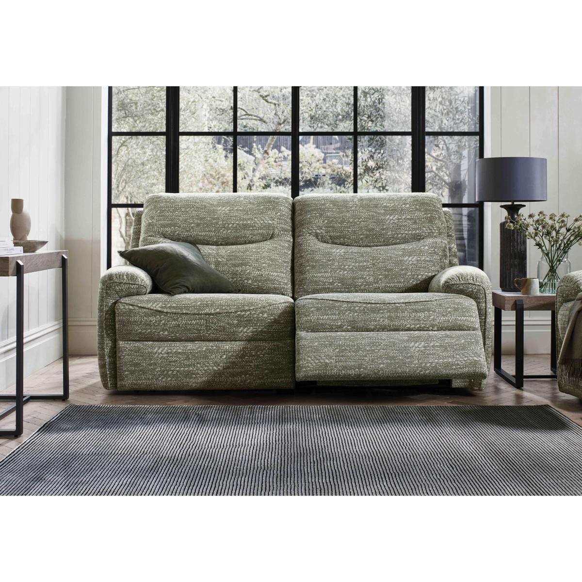 G Plan - Amesbury Fabric 3 Seater Power Recliner Sofa with Power Headrest, Power Lumbar and Heated Seats - Dapple Kingfisher – image 3