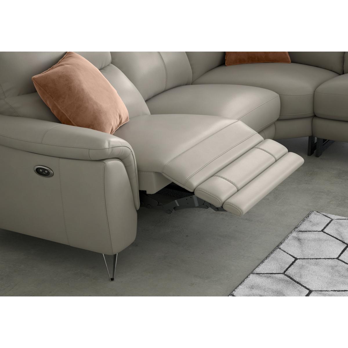 World of Leather - Contempo Right Hand Facing Chaise End BV Leather Power Recliner Sofa - BV Bisque – image 5