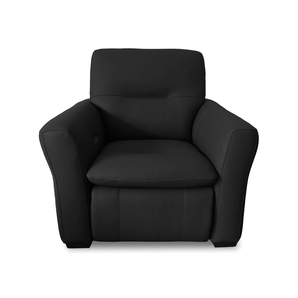 World of Leather - Restore Leather Power Recliner Armchair with Power Headrest - Black – image 1