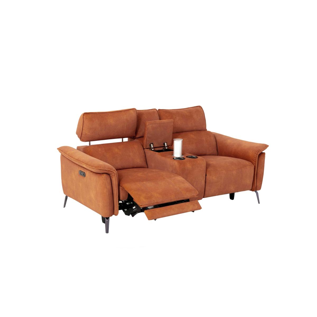 Jude Fabric 2 Seater Power Recliner Sofa with Smart Console, Power Headrests, Power Lumbar and Heated Seats - Dexter Fern – image 10