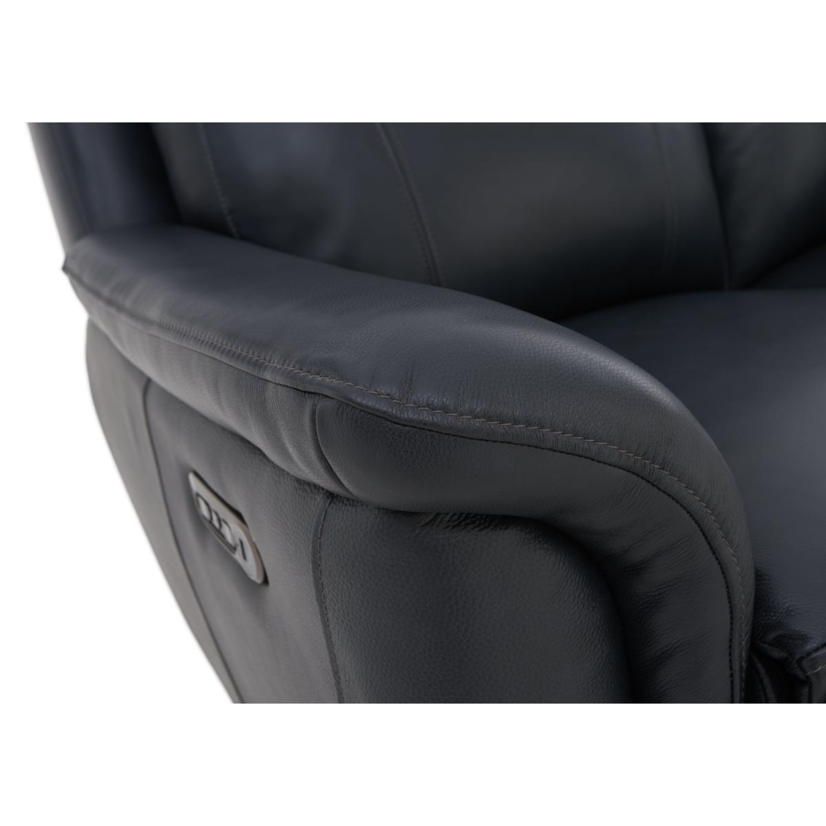 Orlando 3 Seater Leather Recliner Sofa - Navy – image 3
