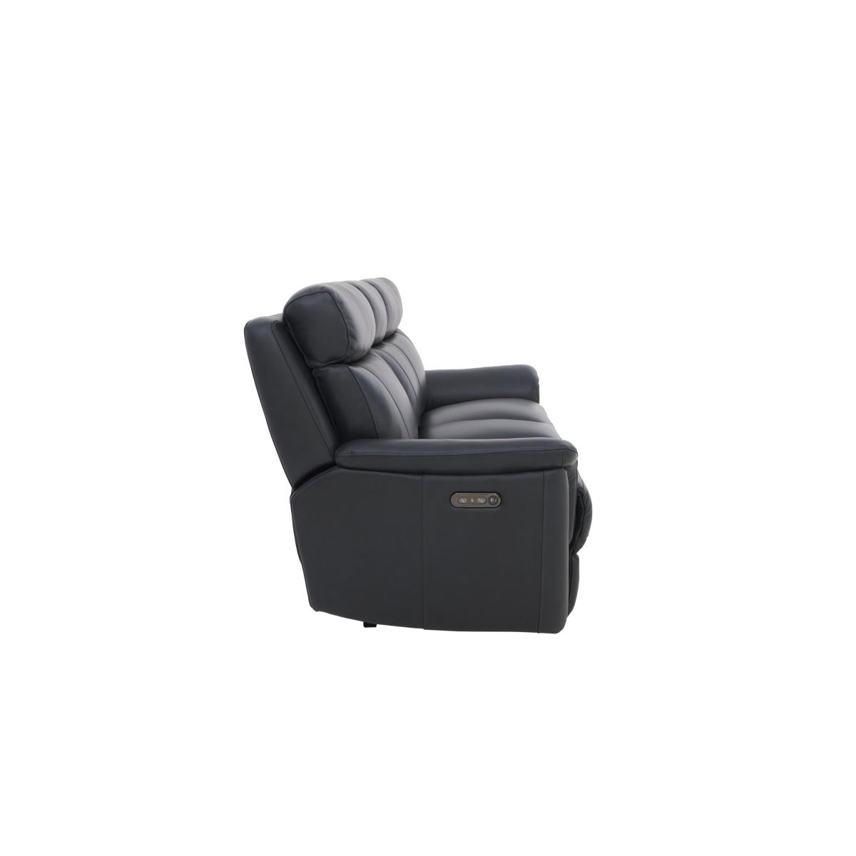 Orlando 3 Seater Leather Recliner Sofa - Navy – image 6
