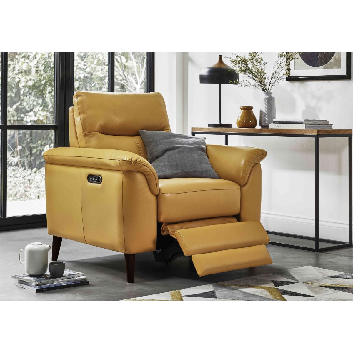 Morgan Leather Power Recliner Armchair – image 3