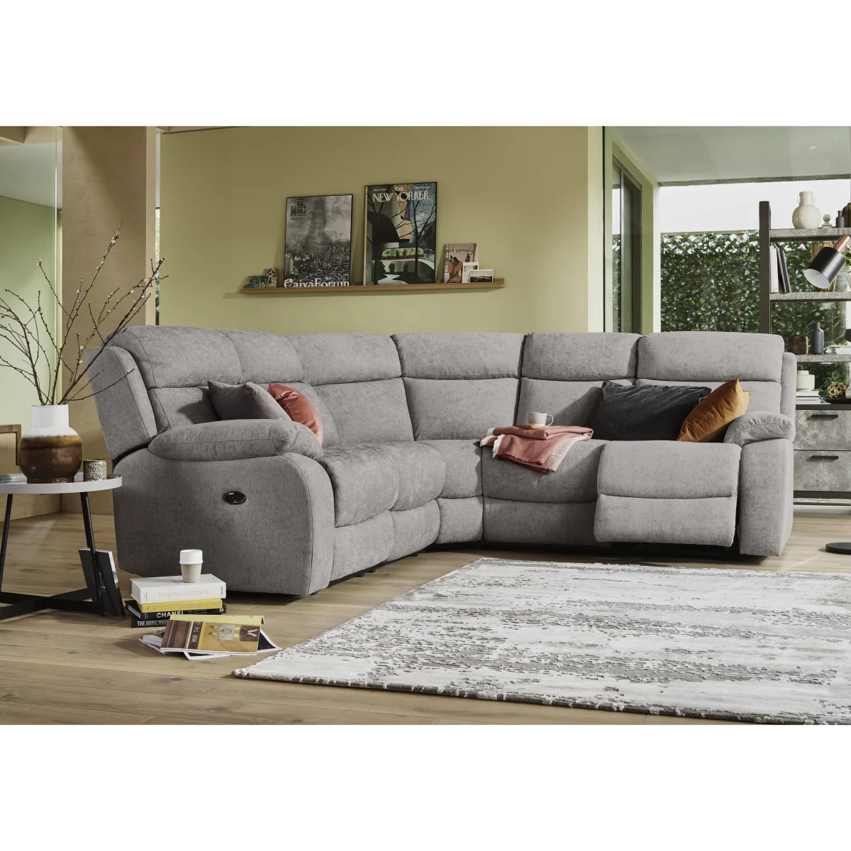 Moreno Fabric Power Recliner Corner Sofa - R27 Pewter – image 2