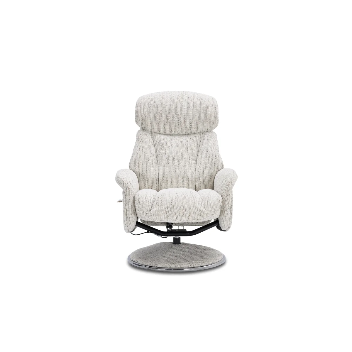 Elm Fabric Swivel Recliner Chair and Footstool – image 9