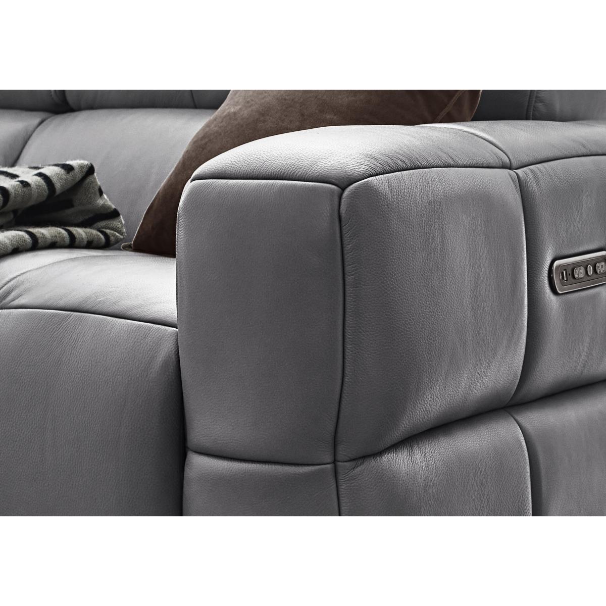 Cube Leather Power Recliner Right Hand Facing Corner Sofa with Power Headrests – image 2