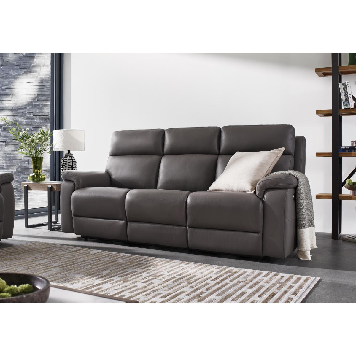 Raven Leather 3 Seater Leather Power Recliner Sofa – image 2