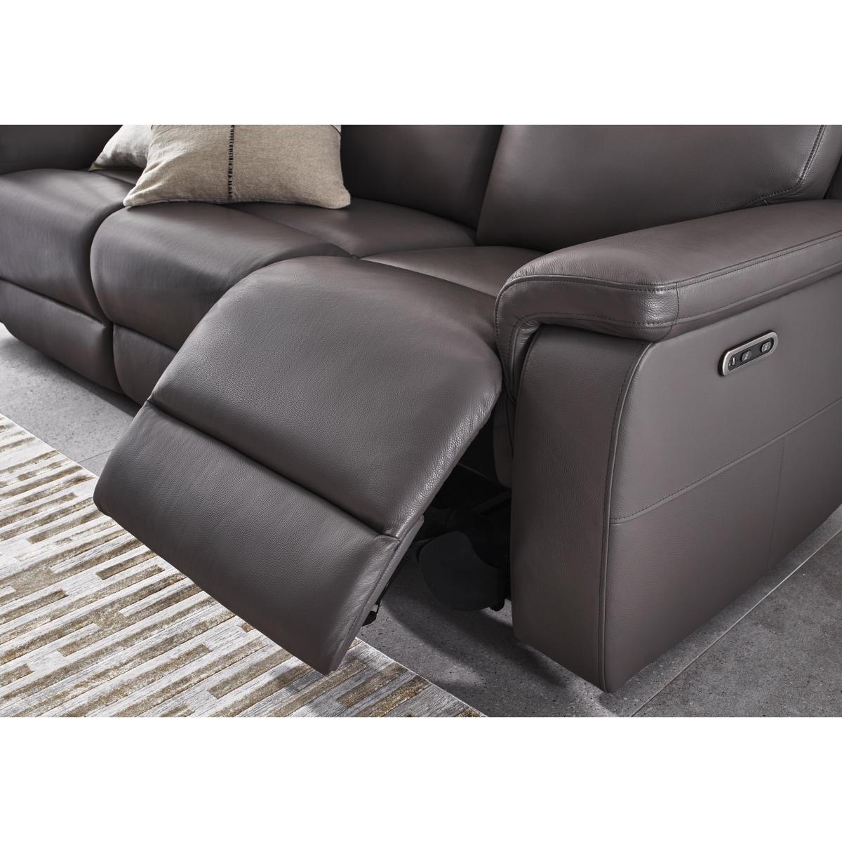 Raven Leather 3 Seater Leather Power Recliner Sofa – image 6