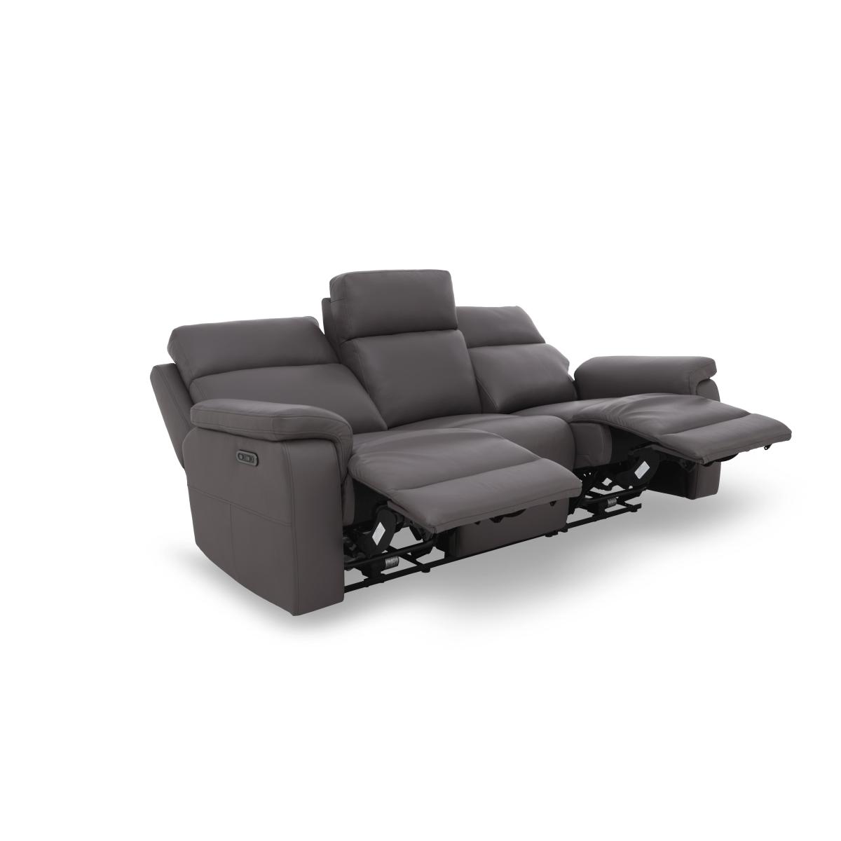 Raven Leather 3 Seater Leather Power Recliner Sofa – image 8