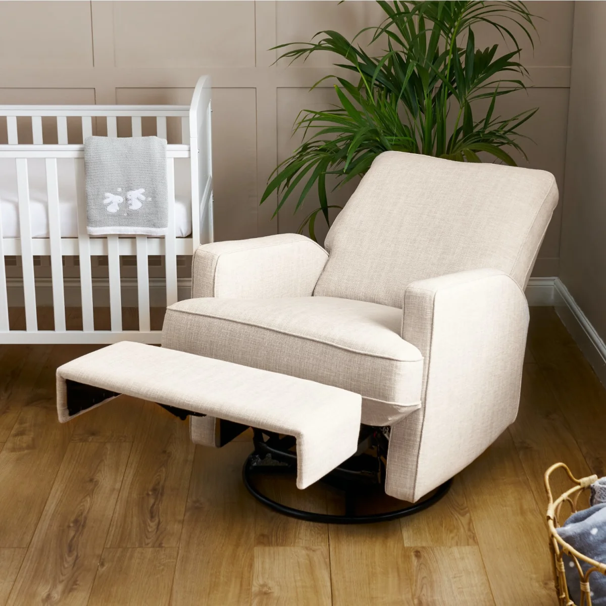 Madison Swivel Oatmeal Glider Recliner Chair - Obaby – image 2