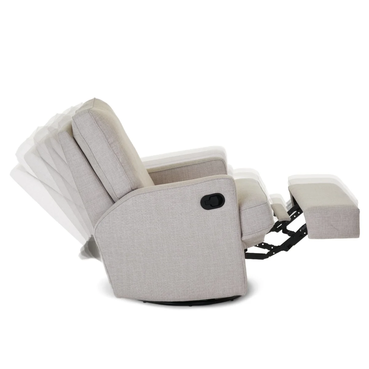 Madison Swivel Oatmeal Glider Recliner Chair - Obaby – image 5