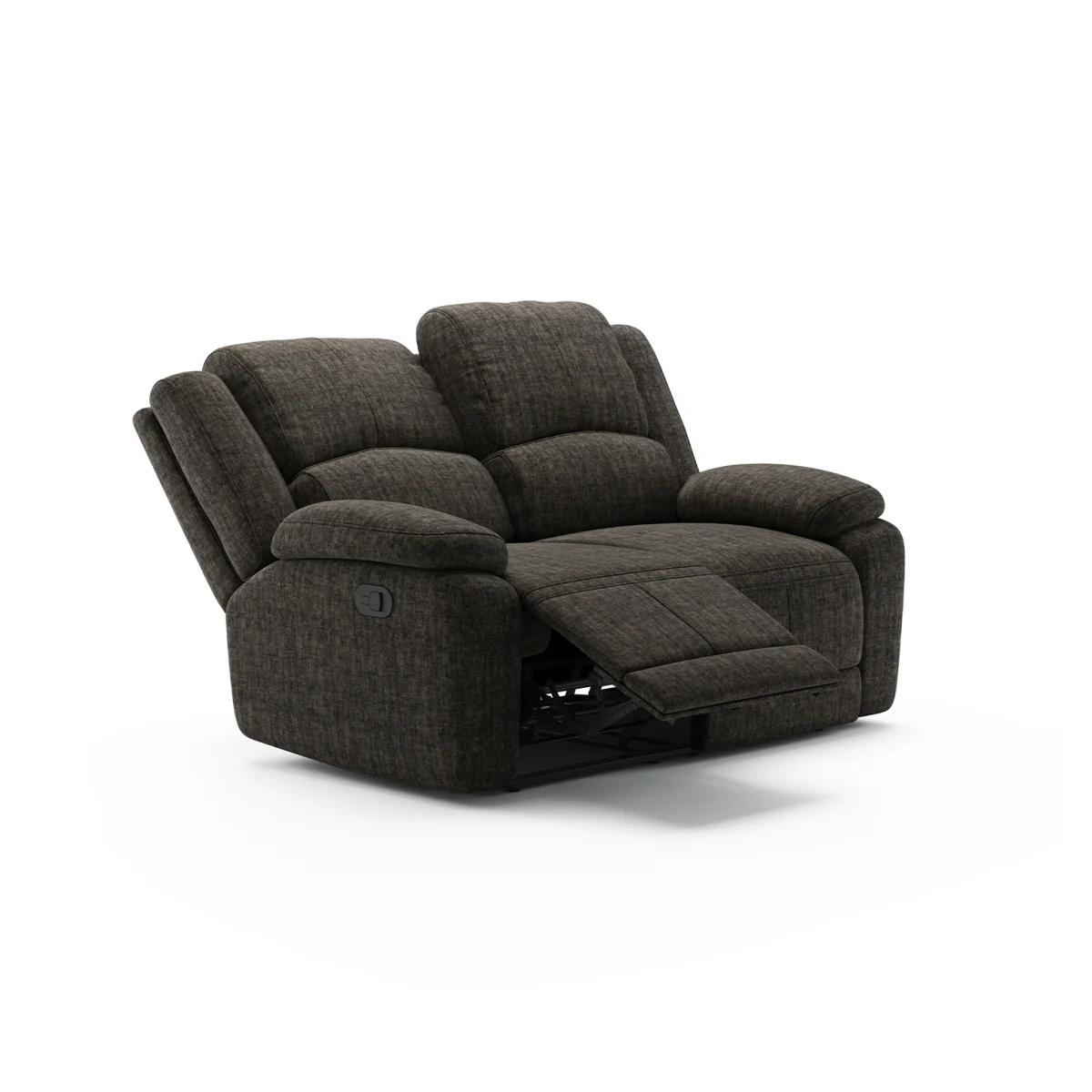 Lawrence Charcoal Fabric 2 Seater Recliner Sofa – image 2