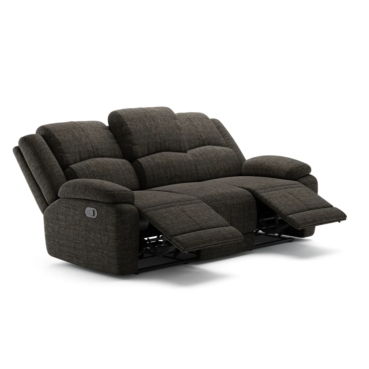 Lawrence Charcoal Fabric 3 Seater Recliner Sofa – image 2