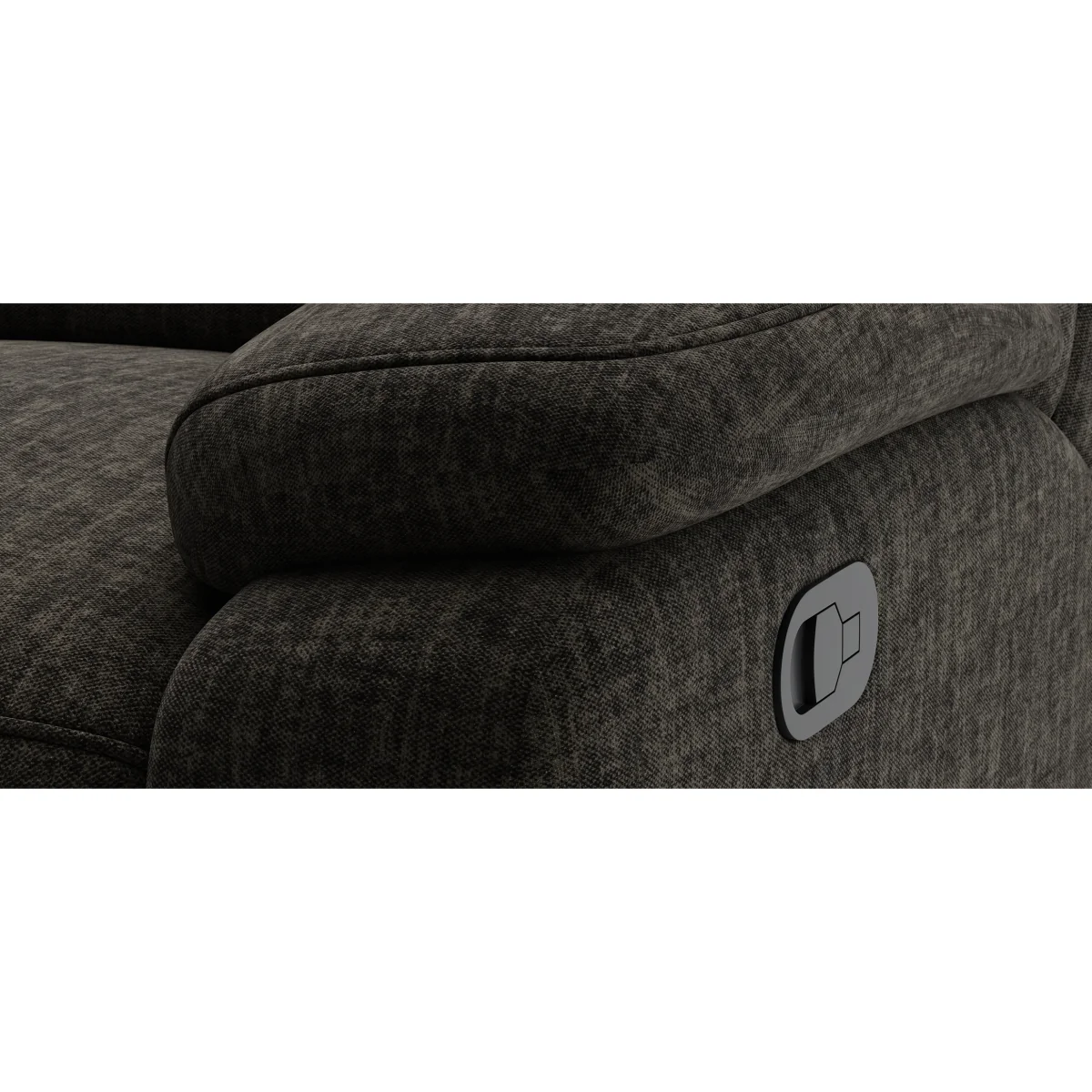 Lawrence Charcoal Fabric 3 Seater Recliner Sofa – image 11