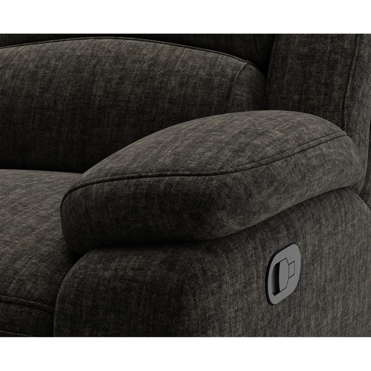 Lawrence Charcoal Fabric 3 Seater Recliner Sofa – image 4