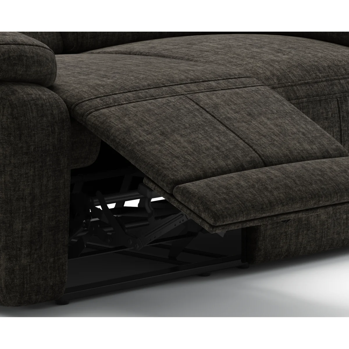 Lawrence Charcoal Fabric 3 Seater Recliner Sofa – image 6