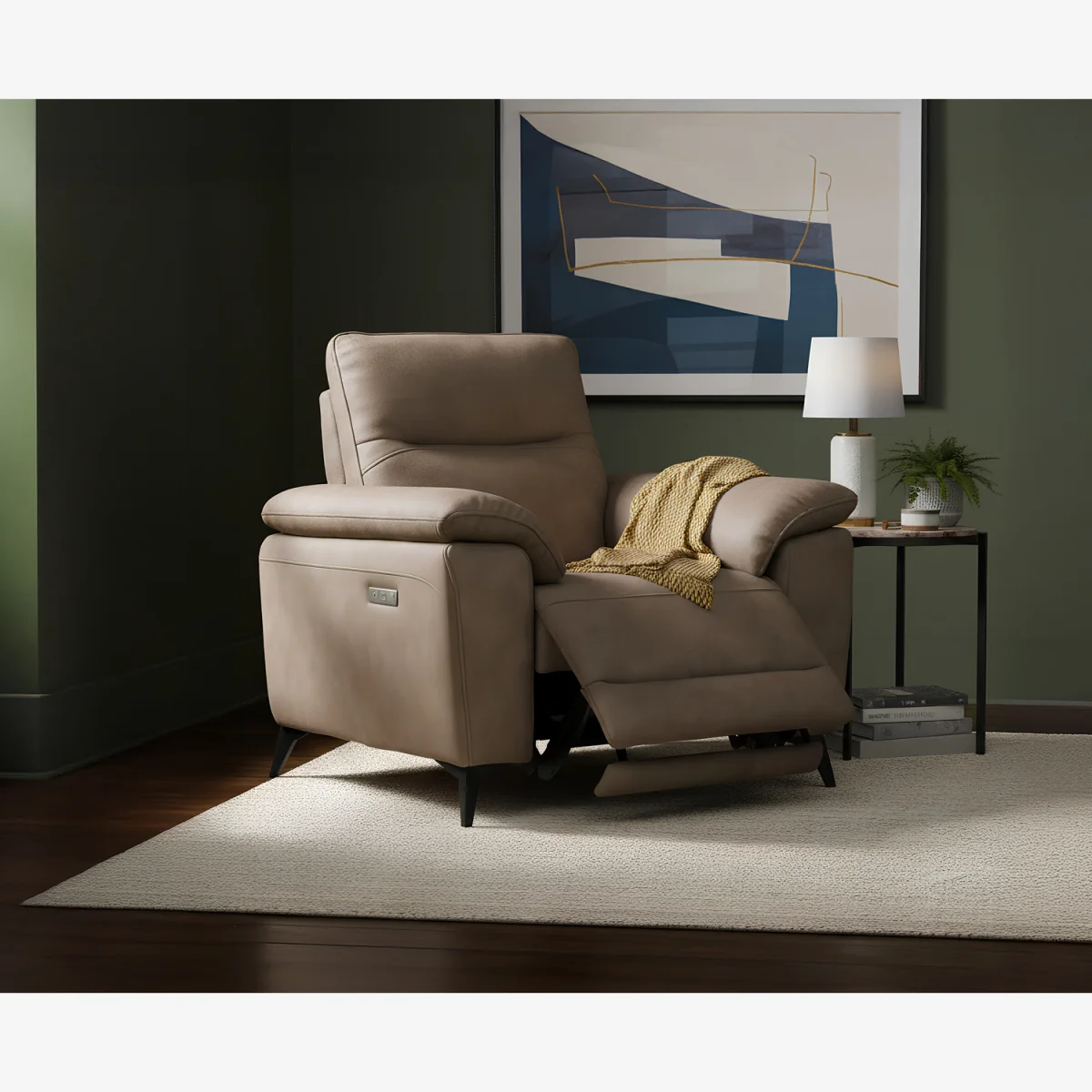 Sinclair Earth Brown Fabric Recliner Armchair – image 1