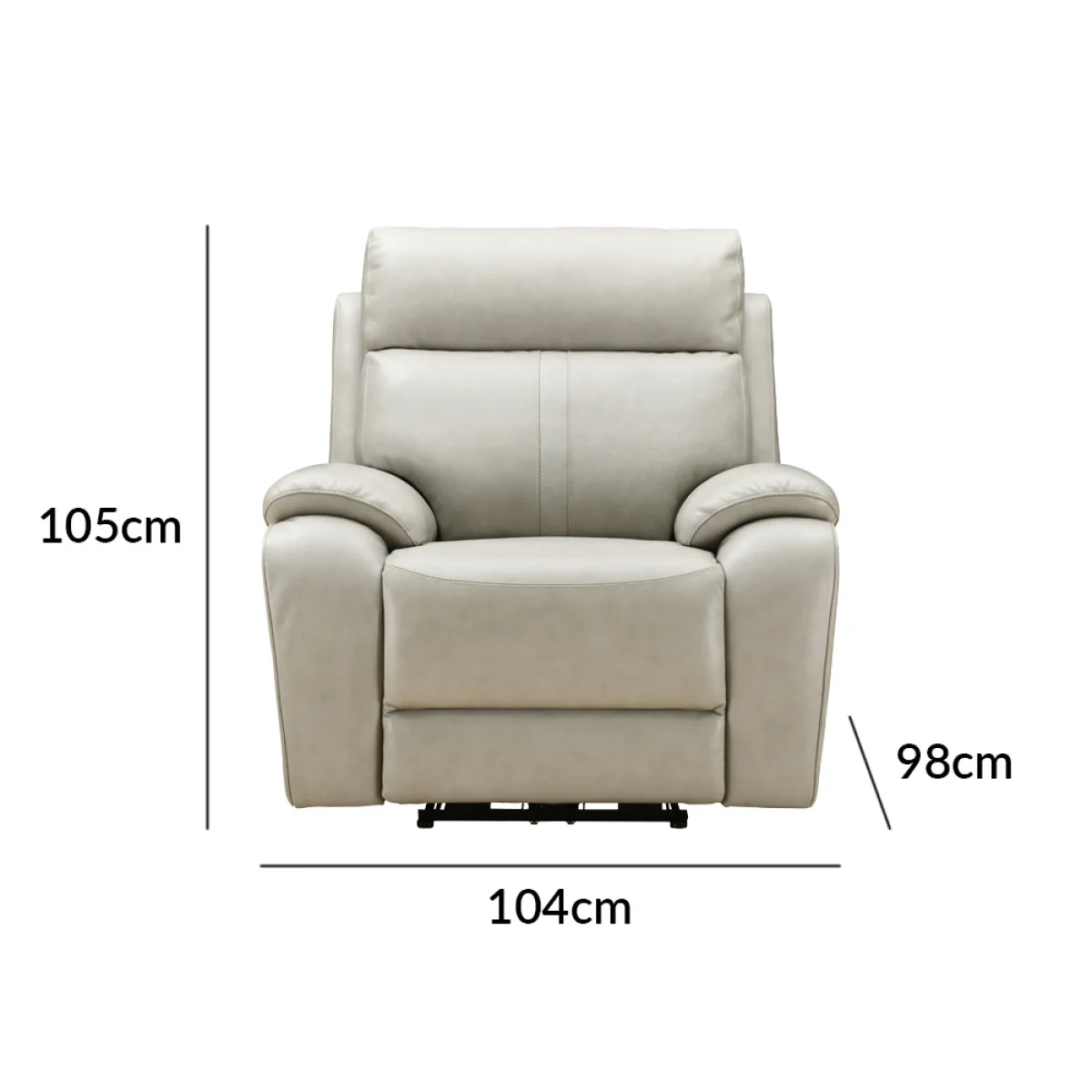Cooper Light Grey Leather Recliner Armchair – image 13