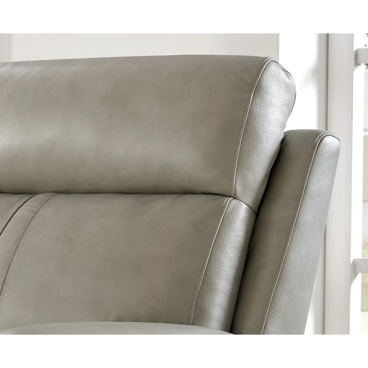 Cooper Light Grey Leather Recliner Armchair – image 5