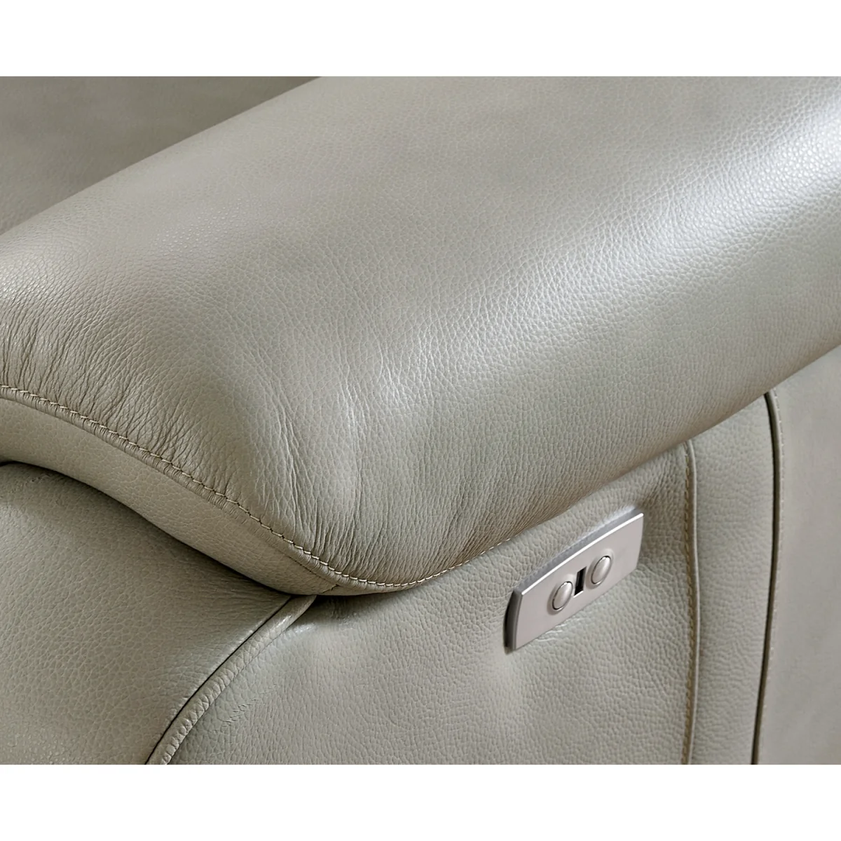 Cooper Light Grey Leather Recliner Armchair – image 8