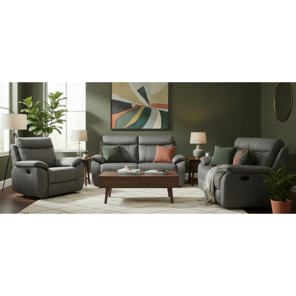 Albany Charcoal Fabric Recliner Armchair – image 6