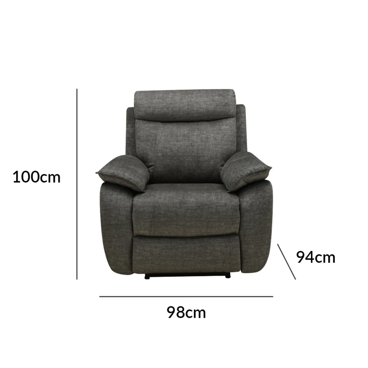 Albany Charcoal Fabric Recliner Armchair – image 8