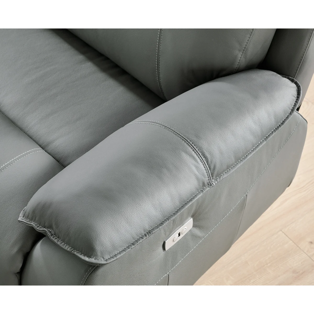 Baltimore Dark Grey Leather Recliner Armchair – image 5