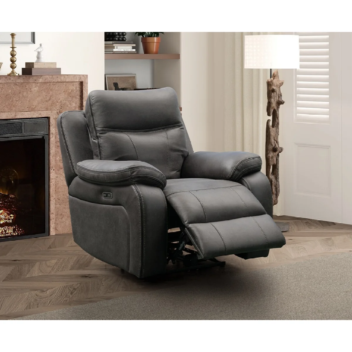 Hanson Graphite Fabric Recliner Armchair – image 2