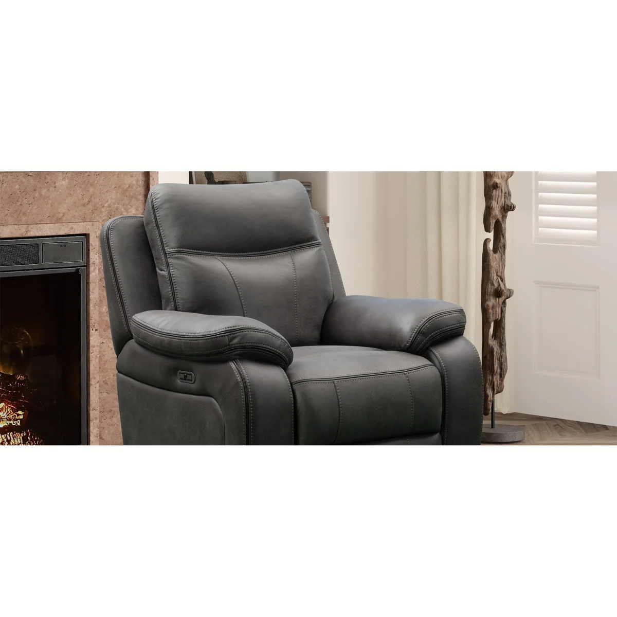 Hanson Graphite Fabric Recliner Armchair – image 6