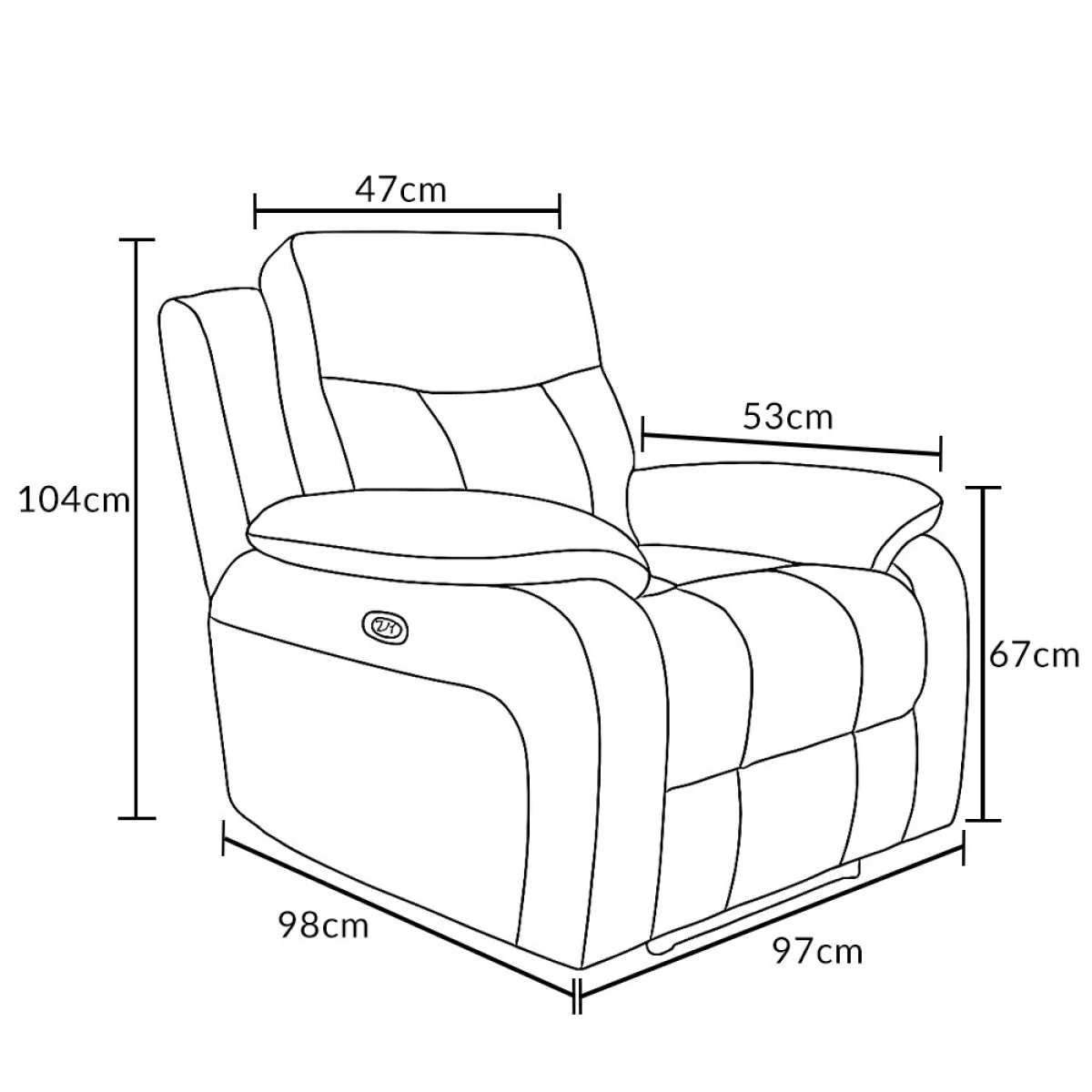 Hanson Graphite Fabric Recliner Armchair – image 8