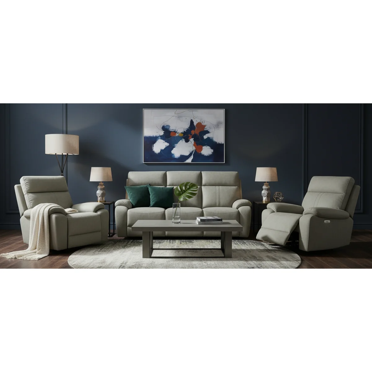 Cooper Taupe Grey Fabric Recliner Armchair – image 5