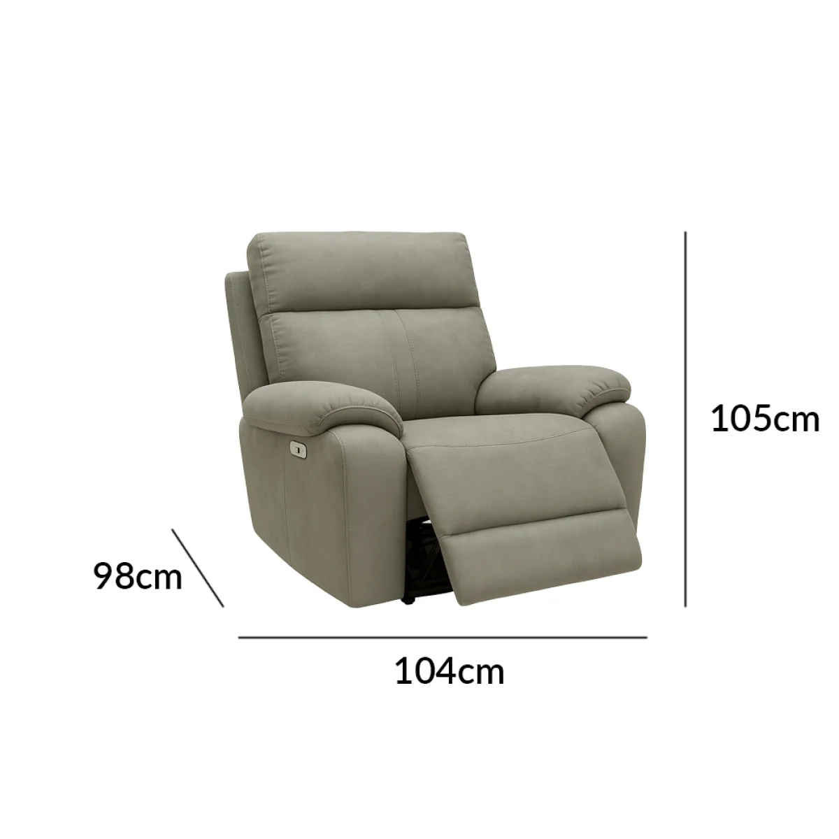 Cooper Taupe Grey Fabric Recliner Armchair – image 6