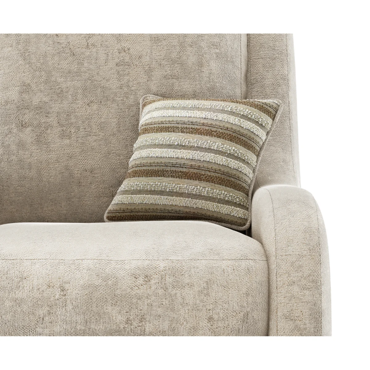Palermo Cream Chenille Fabric High Back Swivel Armchair – image 4