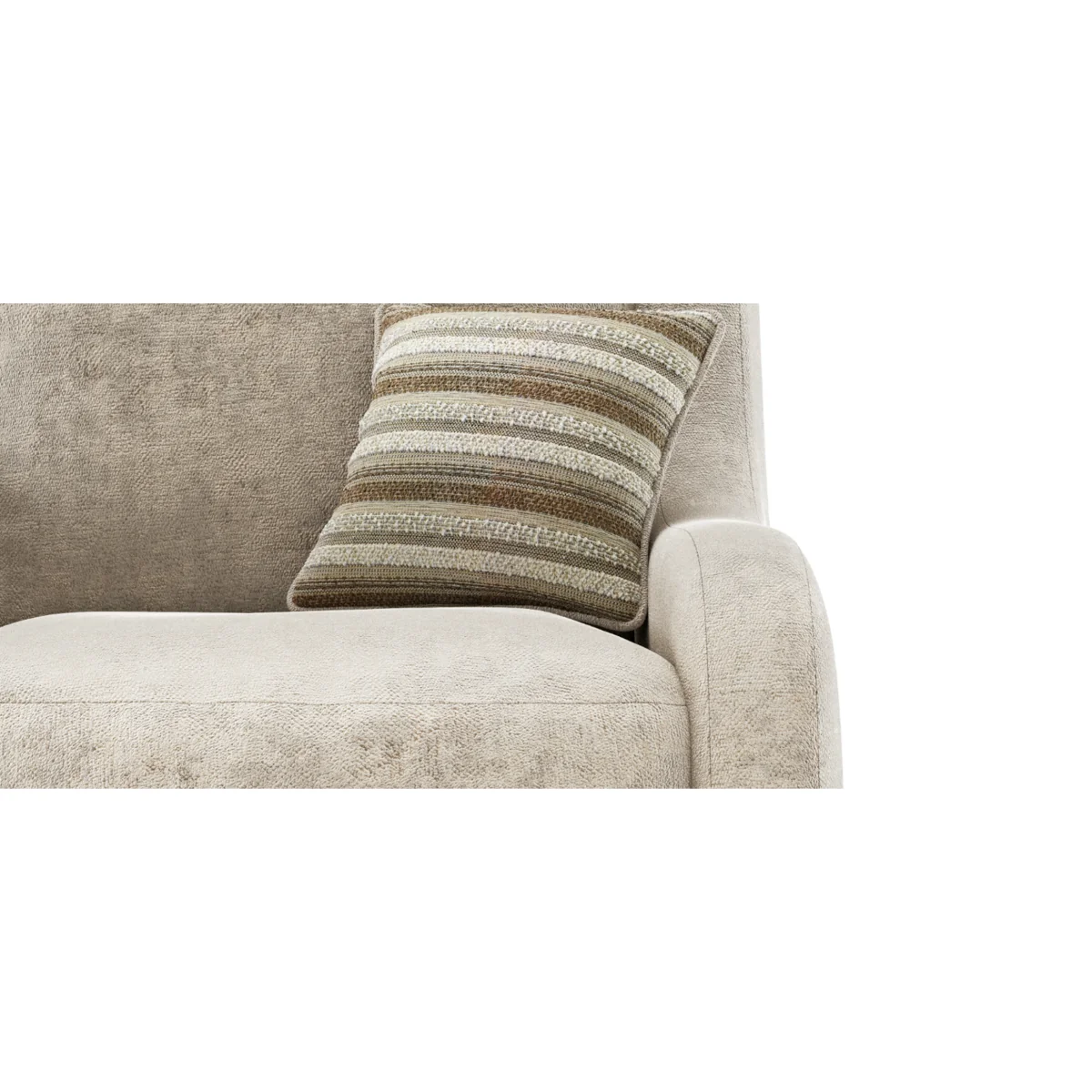Palermo Cream Chenille Fabric High Back Swivel Armchair – image 8