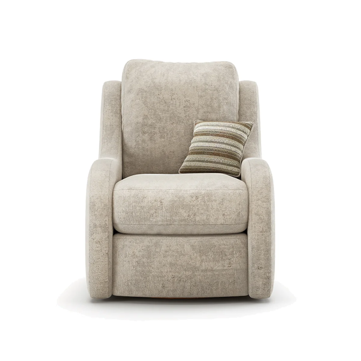 Palermo Cream Chenille Fabric High Back Swivel Armchair – image 1