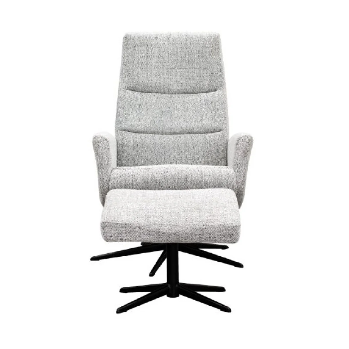 G Plan Riba Manual Recliner Chair and Stool Set in Fabric - Grade C - Black Base – image 5