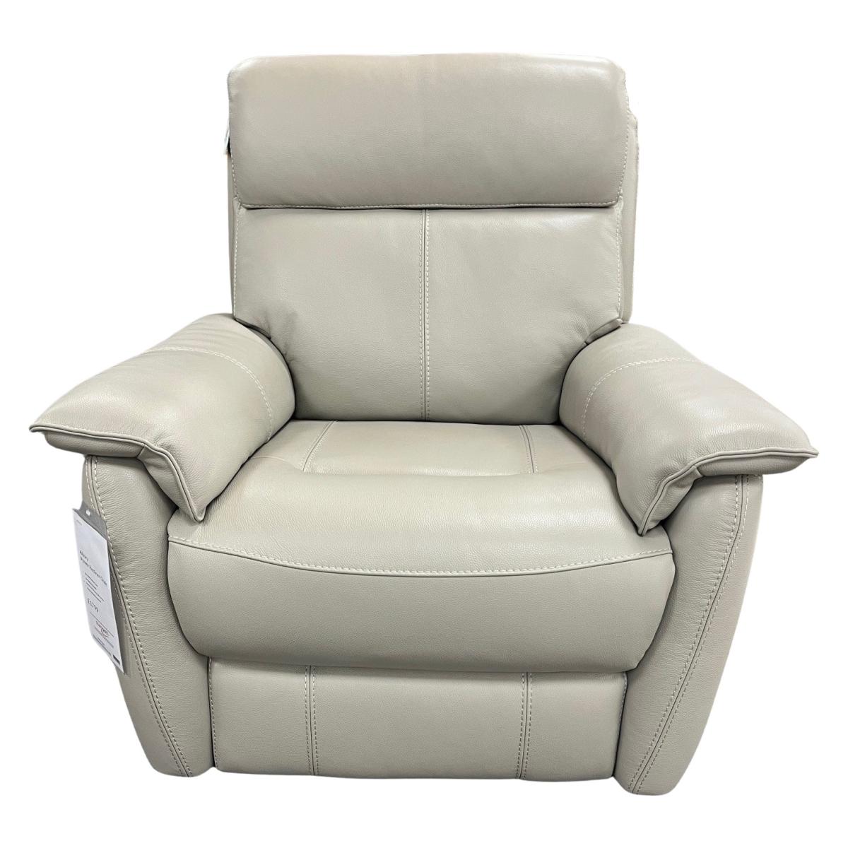 Downtown Albury Power Recliner Chair in Feather Grey Leather – image 2