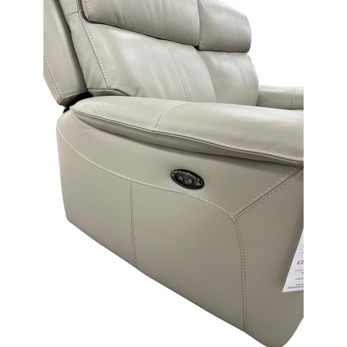 Downtown Albury Power Recliner Chair in Feather Grey Leather – image 3