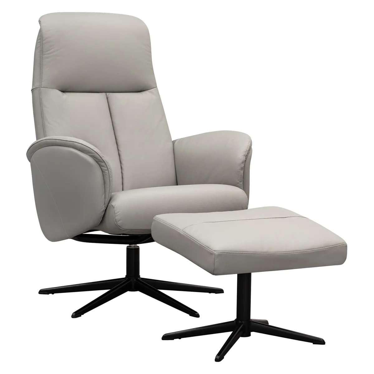 G Plan Nysted Manual Recliner Chair and Stool Set - Fabric Grade B - Black Base – image 4