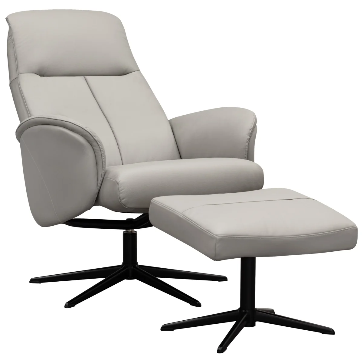 G Plan Nysted Manual Recliner Chair and Stool Set - Fabric Grade B - Black Base – image 6