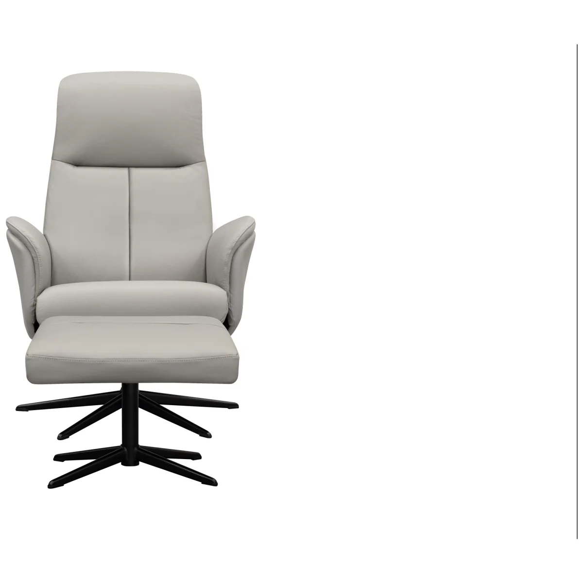 G Plan Nysted Manual Recliner Chair and Stool Set - Fabric Grade B - Black Base – image 7