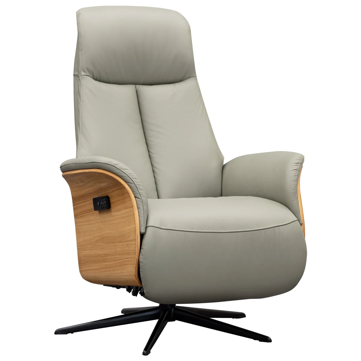 G Plan Kalmar Power Recliner Chair with Headrest - Fabric Grade W - Dark Wood - Black Base - No – image 4