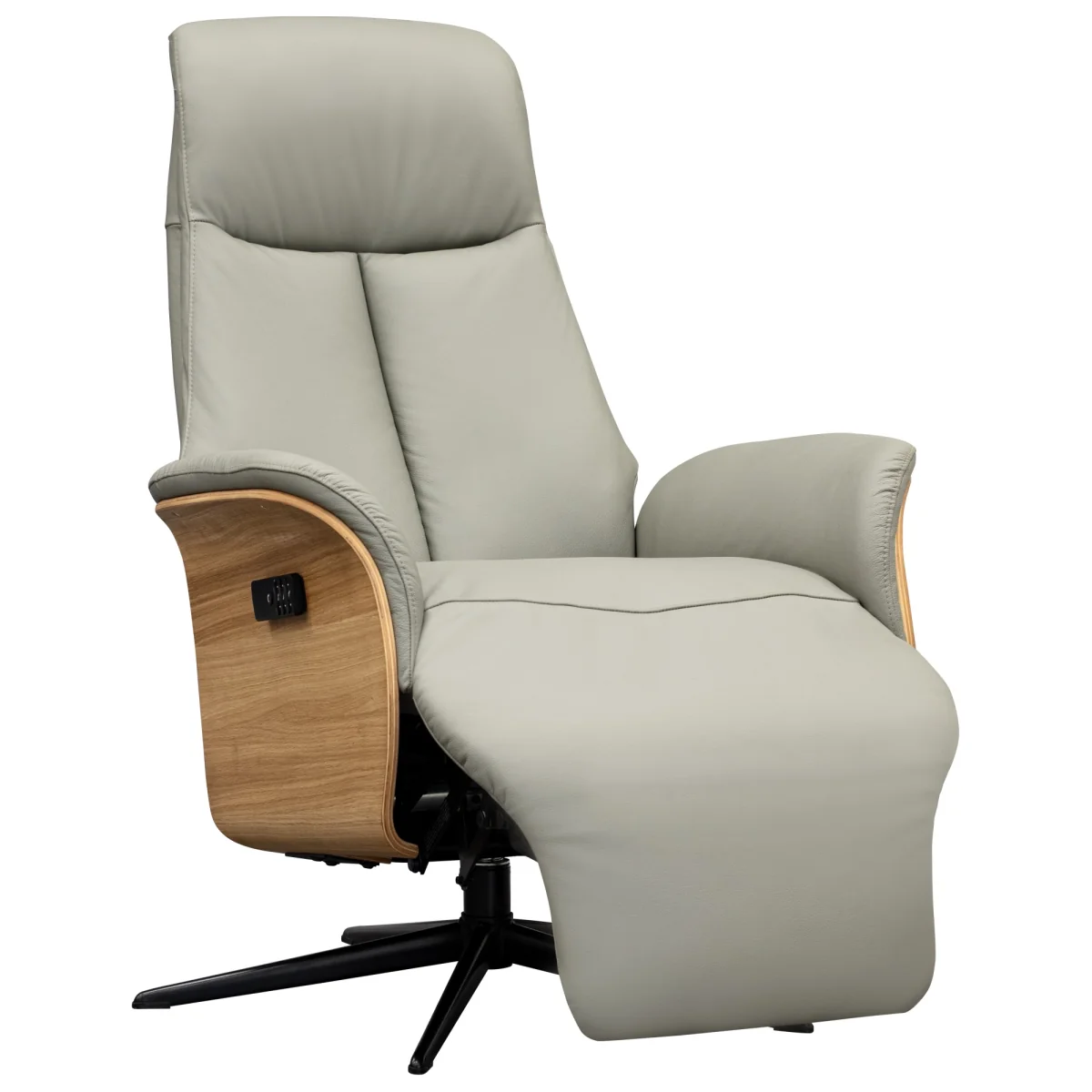 G Plan Kalmar Power Recliner Chair with Headrest - Fabric Grade W - Dark Wood - Black Base - No – image 5
