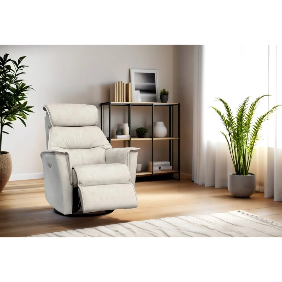 G Plan Solna Swivel Glider Power Recliner Chair - Leather Grade N - Power with Headrest and Lumbar - With Heated Seats – image 6
