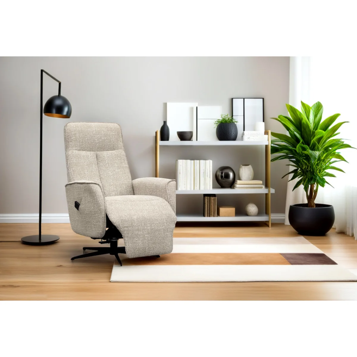 G Plan Odense Elevate Chair with Headrest - Leather Grade N - Black Base - Yes – image 7