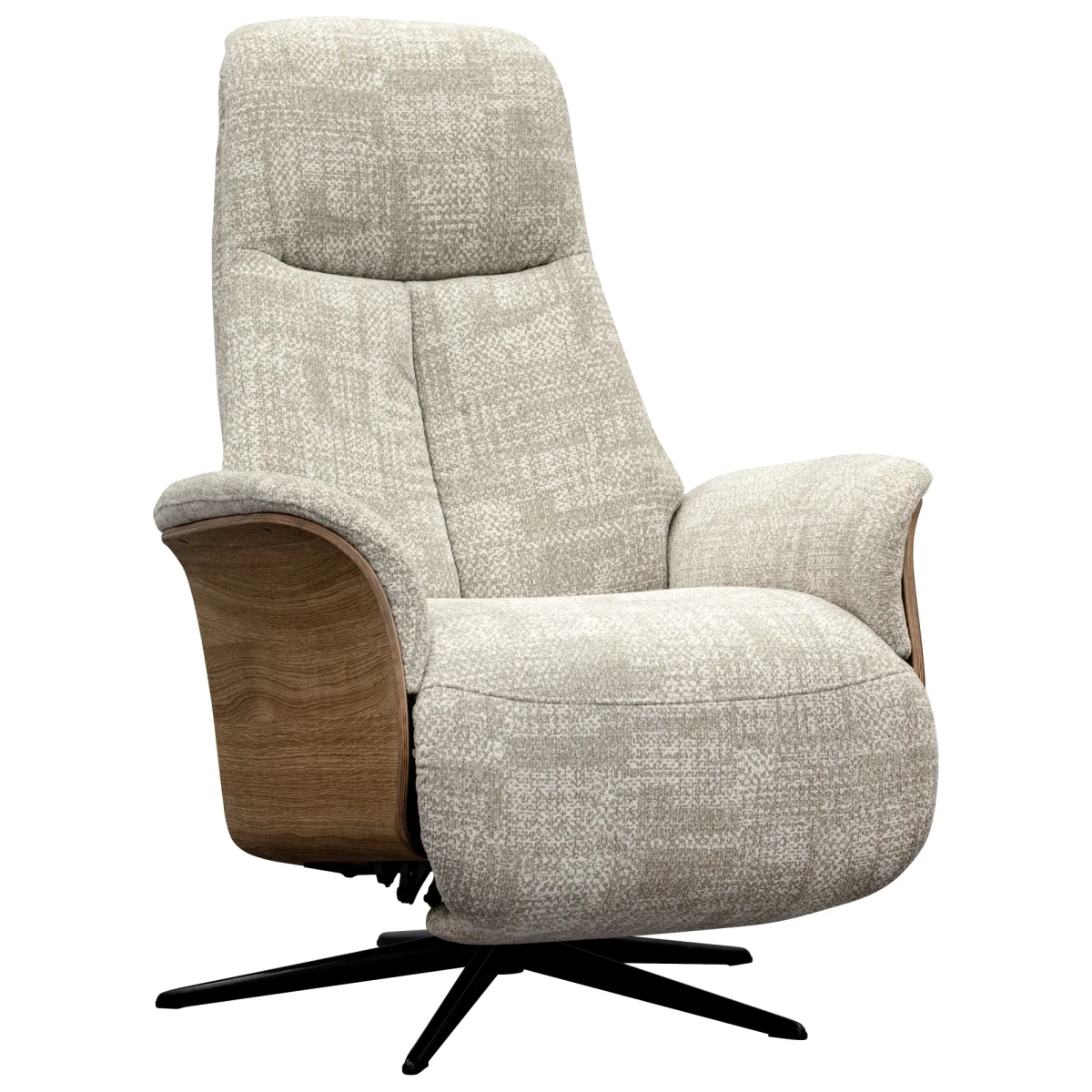 G Plan Halburg Manual Recliner Chair in Fabric - Grade W - Light Wood - Polished Base – image 3