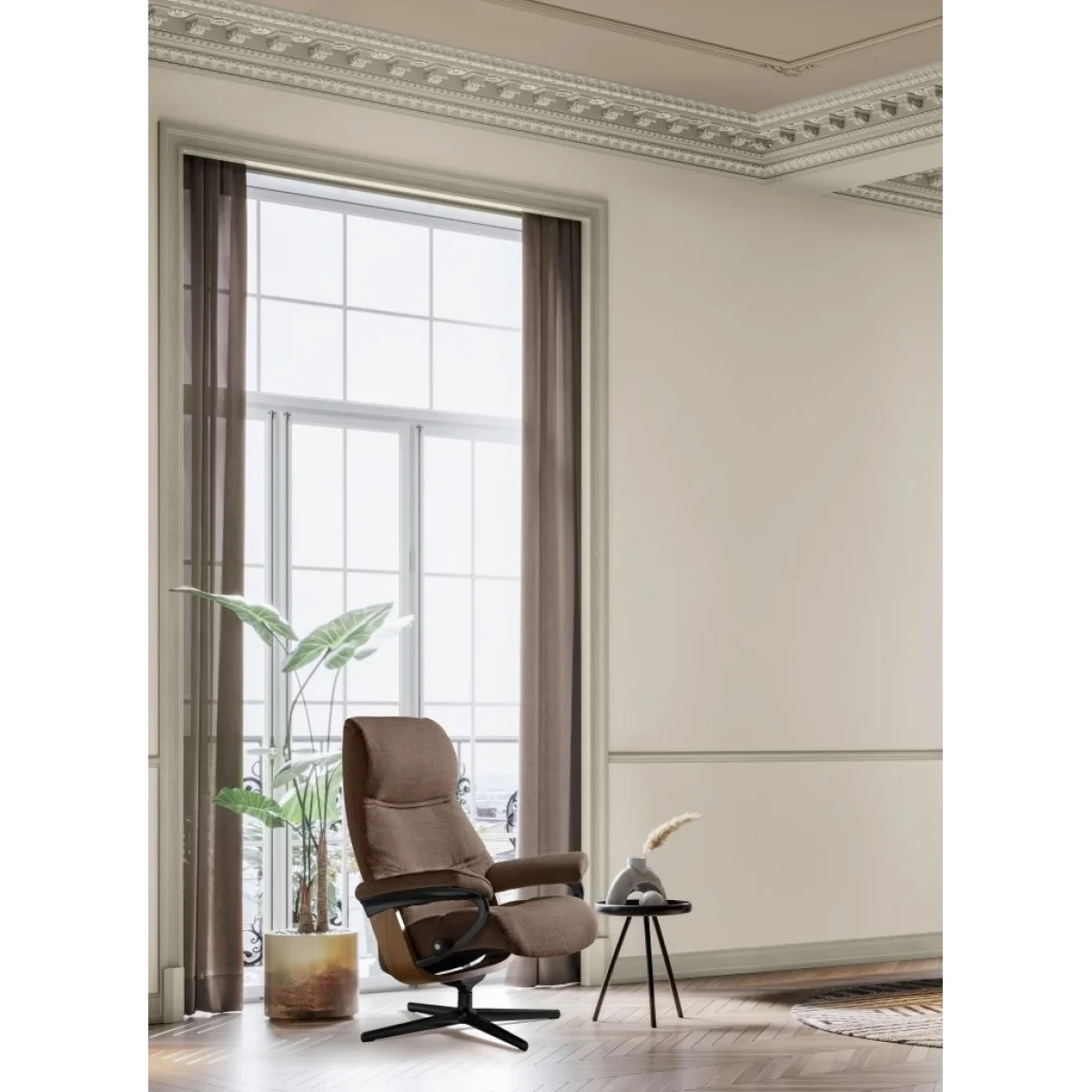 Stressless Philip Chair With Cross Base - Large - Fabric - With Footstool – image 7