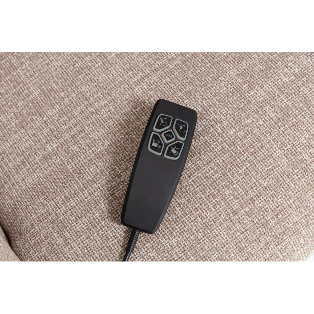 Luxor Dual Motor Riser Recliner Chair in Oat Fabric In Beige – image 11